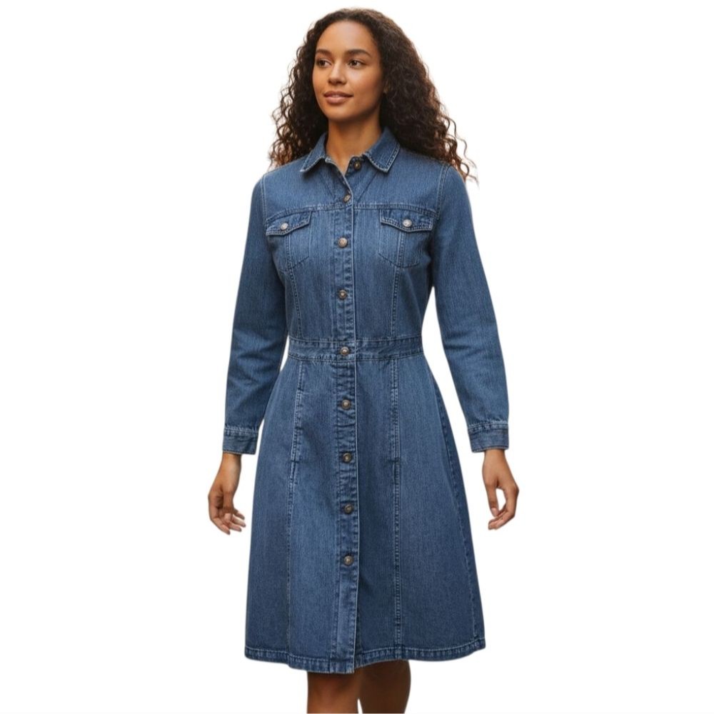 Sonoma Jean Company Denim Button-Down Dress - Euc